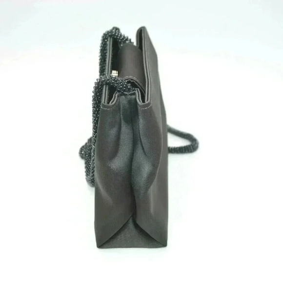 Arleen C Gray Sateen Seed Bead Strap Vintage Eveni - Picture 5 of 8
